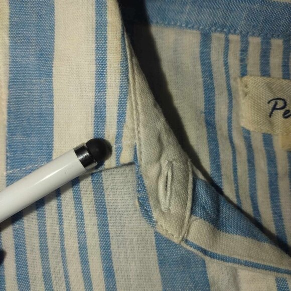 Blue Ivory Per Se Women's M Button Up‎ Long Sleeve Casual Boho Bohemian Shirt - Picture 2 of 8